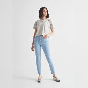 DU/ER Midweight Performance Denim High Rise Taper light bleach raw denim 30 NWOT